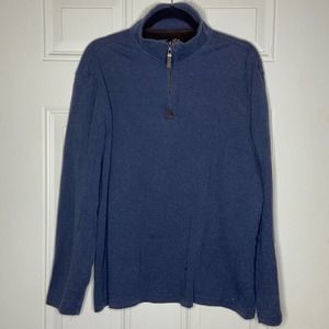 Tasso Elba Blue Quarter-Zip Sweater Size XL